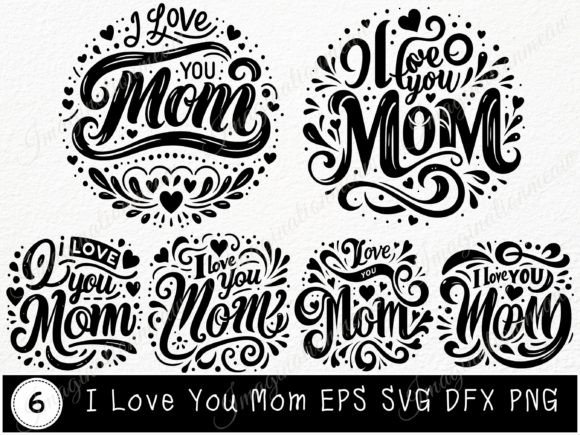 Download I Love You Mom Svg Mothers Day Cut File - Love you Collection