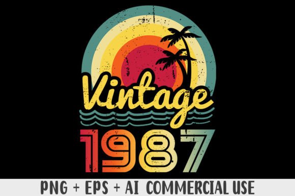 Download Vintage 1987 PNG Sublimation Design - Premium Resources